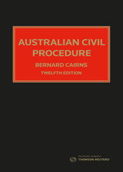 Australian Civil Procedure 12th edition