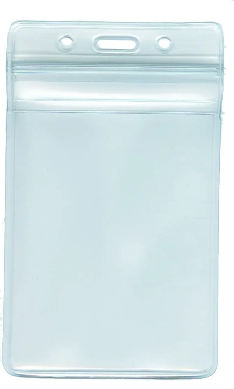 ID Card Holder - Vertical - Transparent - Press Seal - Soft Plastic - 1pc