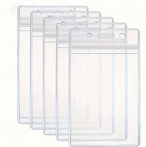 ID Card Holder - Vertical - Transparent - Press Seal - Soft Plastic - 1pc