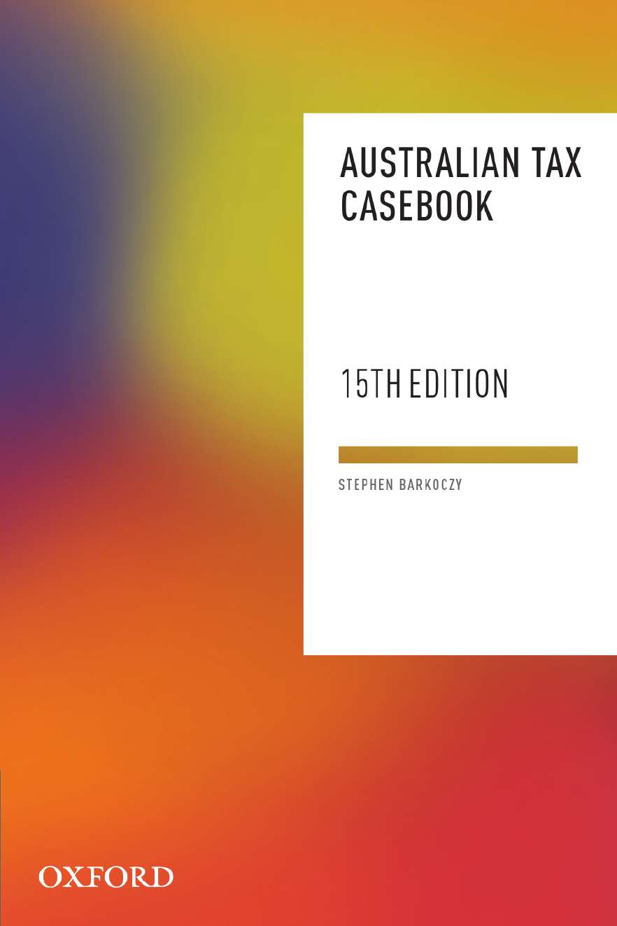 Australian Tax Casebook 15th edition